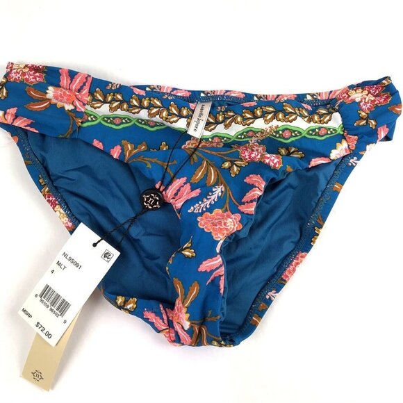 Nanette Lepore Other - Nanette Lepore Women’s Blue Floral Hipster Bikini Bottom Size 4